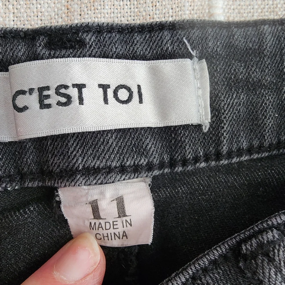 C’est Toi Women’s Jeans – Size 11 (26” Waist, Inseam 29”) Black Skinny - Picture 2 of 5